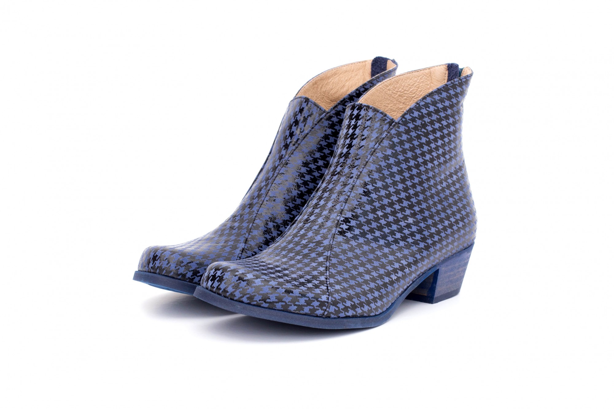 houndstooth ankle boots