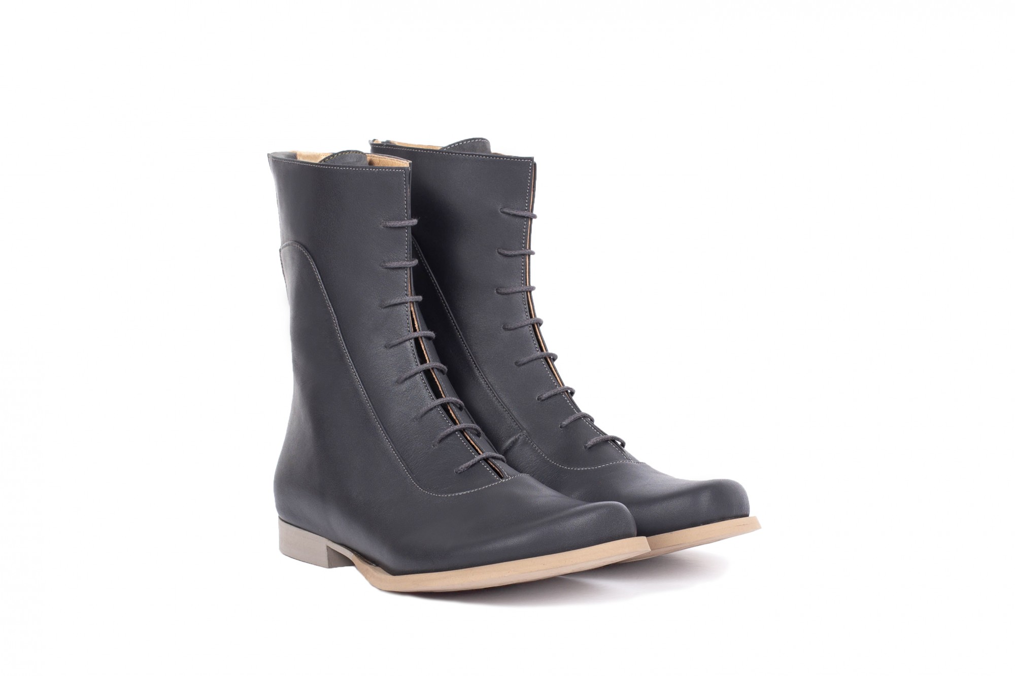 gray flat boots women's shoes
