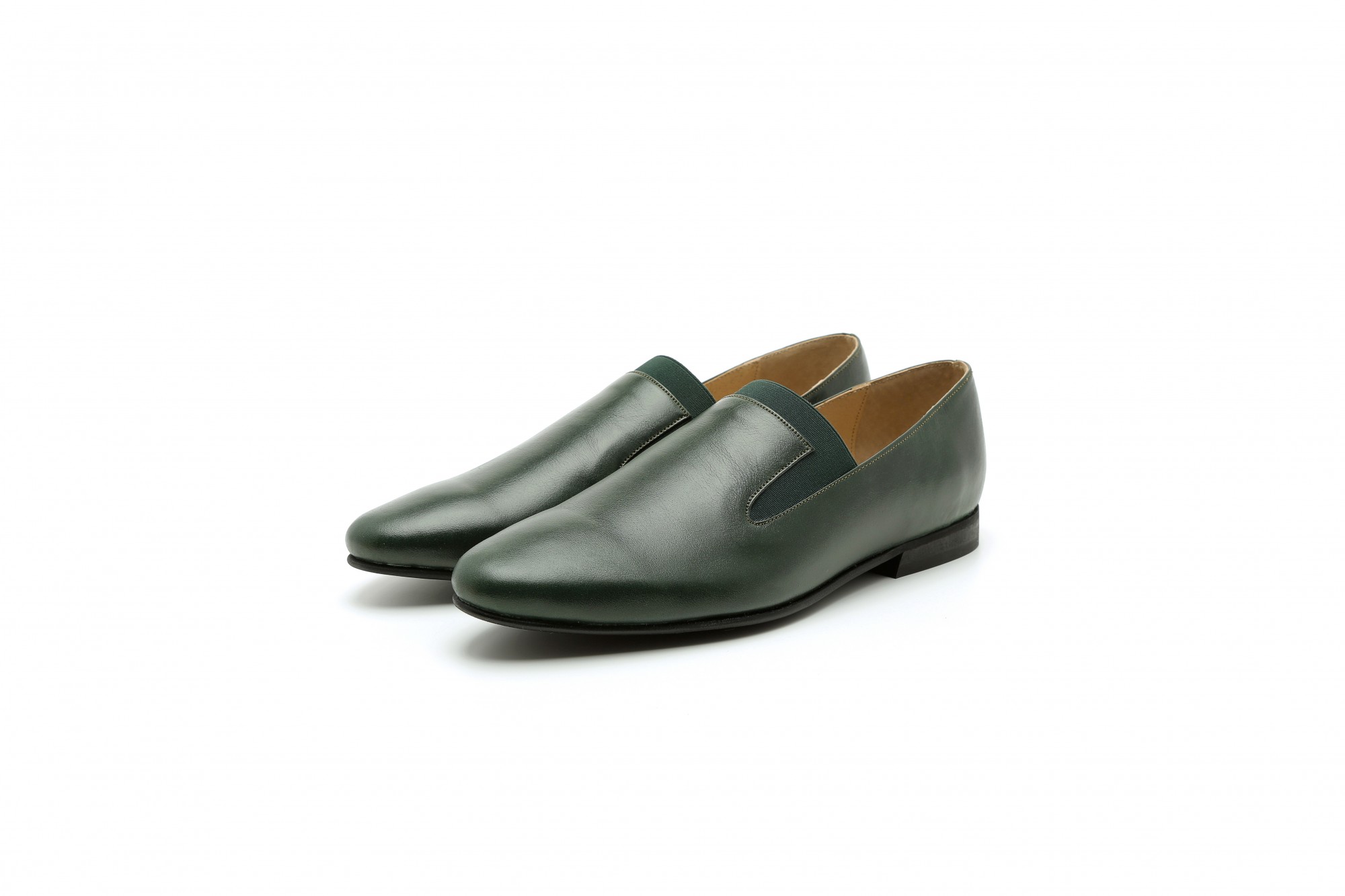 dark green flat shoes