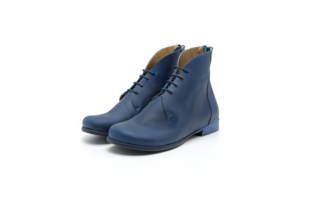 Flat lace up booties shoes blue