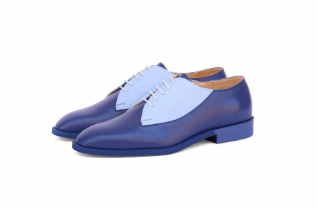 two tone blue leather men's shoes