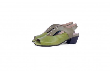 low heel slingback sandals green