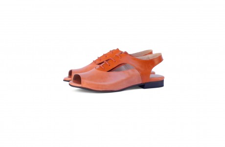 Flat slingback sandals orange 