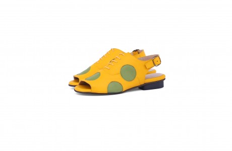 Wide yellow women's sandals 
