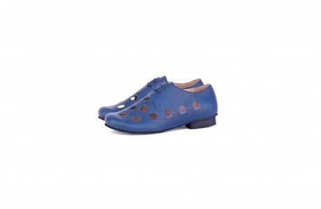 Blue cutout women's shoes 