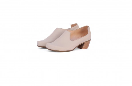 Cream Beige Low Heel Shoes 
