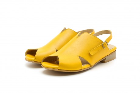 yellow leather sandals