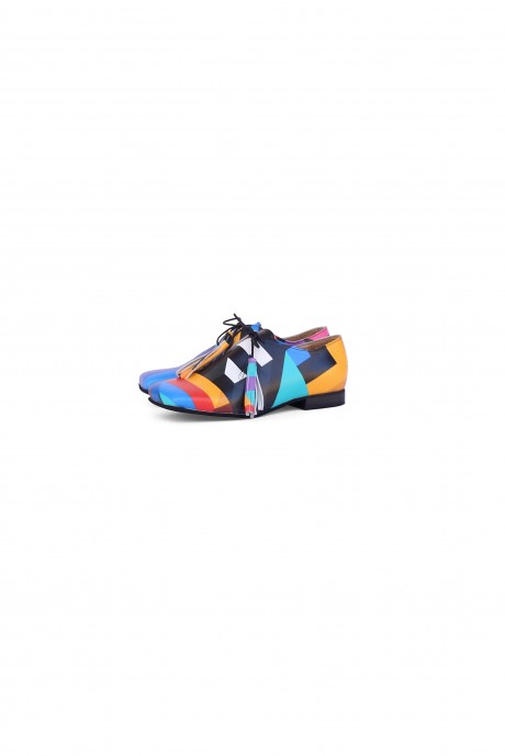 Colorful geometric leather shoes by ADI KILAV