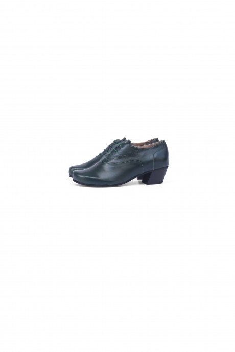 Women's dark green low heel shoes