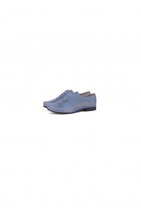Blue flat women's leather Shoes 