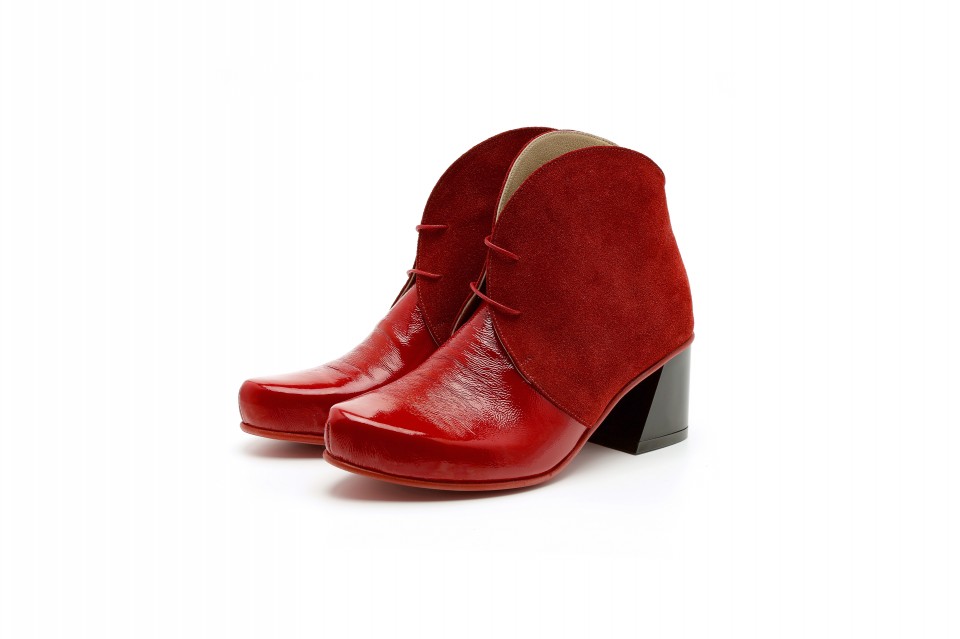 red ankle boots womens