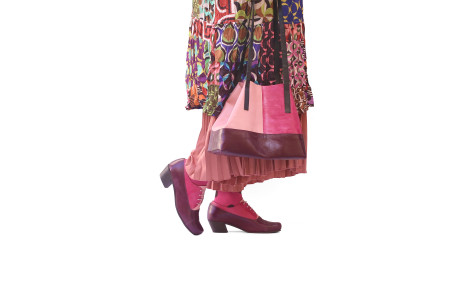Women’s Heeled Shoes – Burgundy & Fuchsia Leather