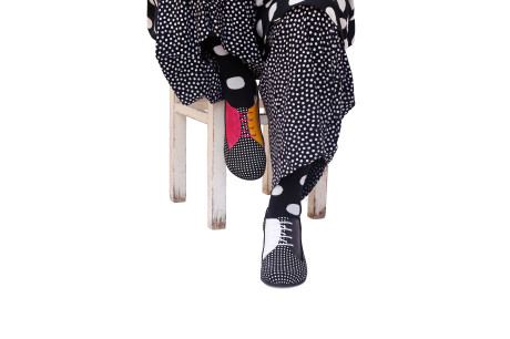Women’s Leather Mismatched Polka Dot Shoes – Colorful Lace-Up Heels